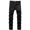 Jeans da uomo firmati jeans strappati neri per pantaloni da uomo denim slim uomo ricamo patchwork rock revival jeans donna skinny moto jeans denim arancione foro europeo