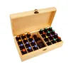 Caja de madera para aceites esenciales con 25 agujeros, botellas de 5ml, 10ml, 15ml, SPA, YOGA, Club, caja de almacenamiento de aromaterapia, organizador, contenedor 192u