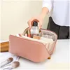 Otros artículos de belleza para la salud Bolsa de cosméticos de viaje de gran capacidad Bolsa de maquillaje de cuero de pu portátil Bolsa de baño impermeable para mujeres Mt Dhlct