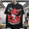 Hellstar Studios större än Satan Short Shirts Plus Size Men T-shirts Retro nödställda tunga bomullstoppar Man överdimensionerade t-shirt streetwear tee ungdom tees 21