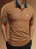 Polos décontractés à manches courtes pour hommes, polos graphiques à boutons, hauts à col en v, pulls, vêtements pour hommes, été 230727