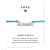 Braccialetti con ciondoli Hope Faith Love Best Friend Card Pink Grey Blue Wax Cords Donna Uomo Ragazza Gioielli Regalo Drop Delivery Dhn6B