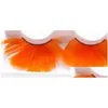 Andra hälsoskönhetsartiklar Colorf Fashion 3D Eye Makeup Falsk ögonfransar överdrivna scenkonst falska orange fjädrar fransar släpper DHBH3