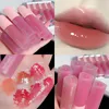 Pink Love Heart Mirror Water Lip Gloss Long-Lasting Waterproof Glossy Liquid Lipstick Red Lip Tint Makeup Korean Lipgloss