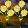 Садовые украшения наружные солнечные светильники IP65 водонепроницаемые одуванчики цветы лампа