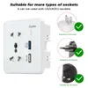 Smart Power Wtyczki Tuya Zigbee Wall Smart Socket US UK UK Wtyczka Temperowana Szklana Ładowarka 3.0 USB Aplikacja rozkładu czasu Electrical dla domu Alexa HKD230727