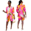 Kadınların Trailtsits Ladies işyeri moda mizaç şortları bahar çok renkli uzun renkli tek düğmeli batı ceket ve düz
