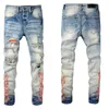Мужские джинсы Европейский Jean Hombre Letter Star Мужские вышивки в стиле пэчворк Ripped For Trend Брендовые мотоциклетные брюки Мужские узкие дизайнерские джинсы мужские мужские джинсы мужские джинсы