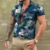 Męskie koszule i bluzki hawajskie męska koszula tropikalna 3D nadruk zwyczajny plażę krótkie rękawowe topy oversiase tees man odzież camisa 230727