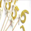 cake toppers paper banner glitter number 0 1 2 3 4 5 6 7 8 9 numhbers for Cupcake Wrapper Baking Cup birthday tea party decoration330g