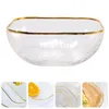 Ensembles de vaisselle décor japonais verrerie transparente Pot bols à bonbons salade décorative brillant à lèvres conteneurs Dessert Snack carré