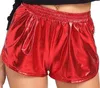 Kvinnors shorts kvinnor byxor sexig silver metallisk mitten midja solid 2023 sommar pu shiny mode nattklubb dans slitage