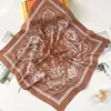 Scarves 70 70CM Cashew Square Satin Bandana Headband Foulard Femme Turban Paisley Printed Silk Hair Wrap Handkerchief Head Woman