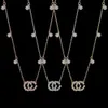 45cm original designer plein diamant G pendentif collier ras du cou femmes élégantes fille amour 18 carats argent rose or rose graver chaîne bijoux de mariage de mode