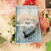 Wedding favors gifts silver stainless steel declining double cutout heart bookmark with White tassel283Z