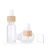 Pulvérisateur Bouteilles En Bois Naturel Bouchon En Bambou Bouteille En Verre Cosmétique Transparent Givré Pulvérisation Pompe Emballage Conteneur Drop Delivery Offic Dhl67