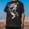 U1C3 T-shirty T-shirty High Saint Michael Wash Old Short Rleeve Fashion Vintage Para T-shirt Men03b5