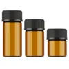 1 ml 2 ml 3 ml mini bursztynowe odczynniki olejku eterycznego napełniania butelki Brown Glass Fili z CAP2035