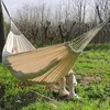 Muebles de campamento Lona Hamaca al aire libre Jardín Senderismo Camping Tela brasileña Patio Patio trasero Cómodas hamacas de algodón con correa de árbol