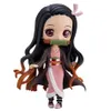 Action-Spielzeugfiguren Qposket Anime Demon Slayer Figur Nezuko Tanjirou Zenitsu Inosuke Kyoujurou Giyuu 15 cm Action Figuras Kawaii PVC Modell Spielzeug Geschenk 230726