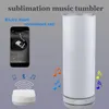 Tumblers Müzik Konuşmacı Tumbler Düz kupa bardağı Samanlı paslanmaz çelik fincan, Söndürülebilir LED ışığı ile Sevgililer Doğum Günü Hediyesi 230727