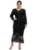 Abiti casual Maxi abito nero oversize Taglie forti Gonne da donna Festa da sera lunga Abbigliamento musulmano Abiti da ufficio Robes Grande Taille