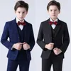 Garnitury Plaid Formal Boys Outfit na wesele dla dzieci Plezer Pants Zestawy odzieży