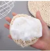 Éponge de bain en sisal de sublimation Boule de douche à base de plantes à la main naturelle bio Exfoliant Crochet Scrub Skin Puff Body Scrubber LL