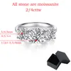Pierścienie ślubne Smyoue białe złoto 42CT Pierścień dla kobiet Bringling Lab Diamond Band S925 Solid srebrna biżuteria hurtowa 230726