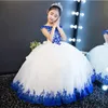 Robes de filles de fleur dentelle Tulle étage longueur robe de bal filles Pageant robes enfants robes d'anniversaire en Stock2302