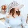 Cappelli a tesa larga Cappellino con decorazioni floreali vintage Tea Party Copricapo anni '20 ruggenti per donna
