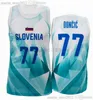 2023 FIBA Eslovenia Copa del Mundo Baloncesto 77 Luka Jerseys Doncic 3 Zoran Dragic Jaka Blazic Sasa Ciani Vlatko Cancar Jakob Cebasek Ziga Dimec Gregor Gregor Lapornik