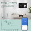 Smart Power Plugs Bseed Eu Tuya Zigbee Socket Smart Wall Socket Power Monitor Glaspanel Blue Backlight 220V Alexa Assistant Voice Control HKD230727