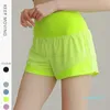 Yoga Outfit 6 Colors 2023 Sports Shorts Capris for Women Reflective Short Workout Running Gym Back Zip Pocket Shorts Liner Short