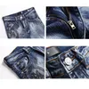 Jeans da uomo Uomo Denim Stampato per pantaloni gotici di design Pantaloni da motociclista streetwear elasticizzati slim fit Hombre Jeans skinny strappati hip-hop