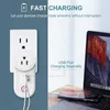 Smart Power Plugs WiFi Matter Smart Plug US US Au UK 16A 110V-240V Società elettrica di alimentazione con 2 porte USB con Apple Homekit Alexa Home HKD230727