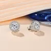 Stud Round Cut 30CT Diamond Test Passé Rhodium Plaqué 925 Argent D Couleur Boucles D'oreilles Bijoux Petite Amie Cadeau p230726