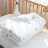 Blankets Swaddling Winter Thick Muslin Cotton Embroidered Bear Tiger Baby Duvet born Thermal Comforter Infant Crib Blanket with filler 230726