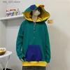 Sweats à capuche pour femmes Sweats à capuche grenouille de style coréen y2k rue frite à capuche combats sauvages demi-zip pull en peluche lâche manteau vert vêtements kawaii T230727