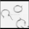 50Pcslot Whole Jewelry Stainless Steel Findings Silver Color Earrings For Ear Diy Drop Earring Settings 9Ga7R Clasps Hooks Igd2056