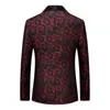 Mens Suits Blazers Jacquard Fabric kostym Jacka Bröllopsfestklänning Päls ensknapp Black Lapel Red Blue White Plus Size M5XL 6XL 230726