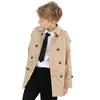 Cappotti di tinca Big Boys Khaki Peacoat Bambini Trench Coat Doppio petto Giacca classica con bottoni Bambini Primavera Autunno Giacche Outwear Cappotti 230726