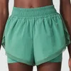 Lu Womens Yoga Outfits Summer High midjeshorts träning korta byxor fitness bär flickor som kör elastiska vuxna byxor sportkläder fodrad andningsbar