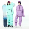 Andra idrottsartiklar Män kvinnor Solid Color Ski Jacket Pants Warm Windproof Winter Overalls hoodie Waterproof Outdoor Sports Clothing Snowboard 230726