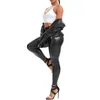 Women's Leggings High Waist Zipper Pu For Women Black Push Up Leggins Lady Sexy Booty Stretch Slim Sport Pants Leather Legging Female