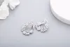 2023 New S925 Silver Inlaid White Diamond Surrounding Flower Earrings Crystal Clear Crystal Style Earrings Earstuds