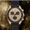 Moonswatch Biocéramique Planet Moon Montre Pleine Fonction Quarz Chronographe Mouvement Montres Étanche Lumineux Bracelet En Cuir Montres Avec Boîte Top montres