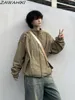 レディースジャケット春夏日本のビンテージ軽量のゆるい女性スタンドカラーソリッドカラーファッション長袖トップ