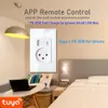 Smart Power Wtyczki Tuya Wi -Fi Smart Life Israel Power Wall Gniazdo USB 4.8A Typ C PD 30W dla iPhone Eu Plug Outlet Glass Panel autorstwa Alexa Home HKD230727