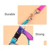 Dog Collars Leashes Adjustable Small Pet Leash Harness Nylon Colorf Puppy Lead Walk Out Hand Strap Vest Collar For Cat Rabbit Drop Dhfmi